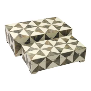 DAYTONWAY SET OF 2 BLACK BOXES 4 (IN) 1