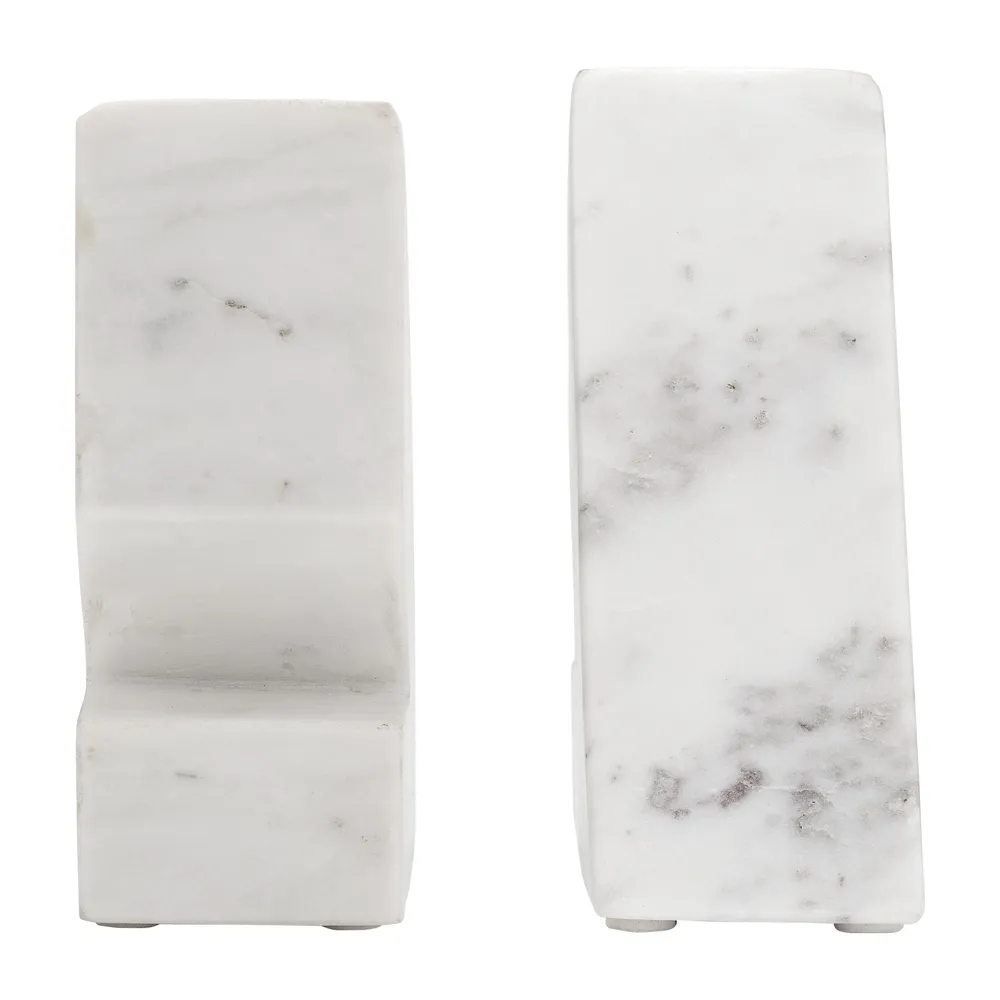 HUTTONLAKE SET OF 2 WHITE BOOKENDS 6 (IN)
