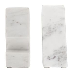 HUTTONLAKE SET OF 2 WHITE BOOKENDS 6 (IN) 5