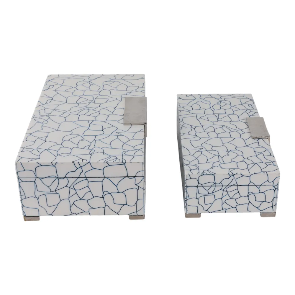 DEWEYFIELD SET OF 2 BLUE BOXES 5 (IN)