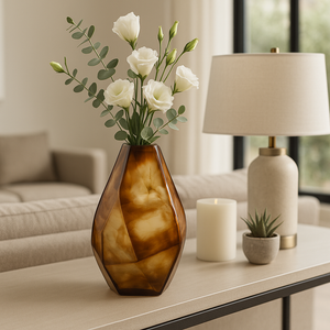 BOLTONHAVEN BROWN GLASS VASE 12 (IN) 2