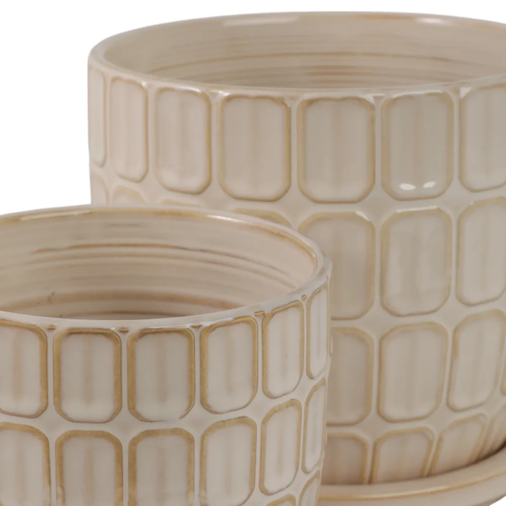 LEONAHAM SET OF 2 IVORY PLANTER 7 (IN)