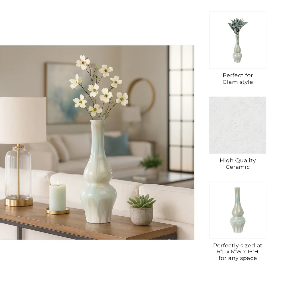 HADFIELDHOLM GREEN VASE 16 (IN)