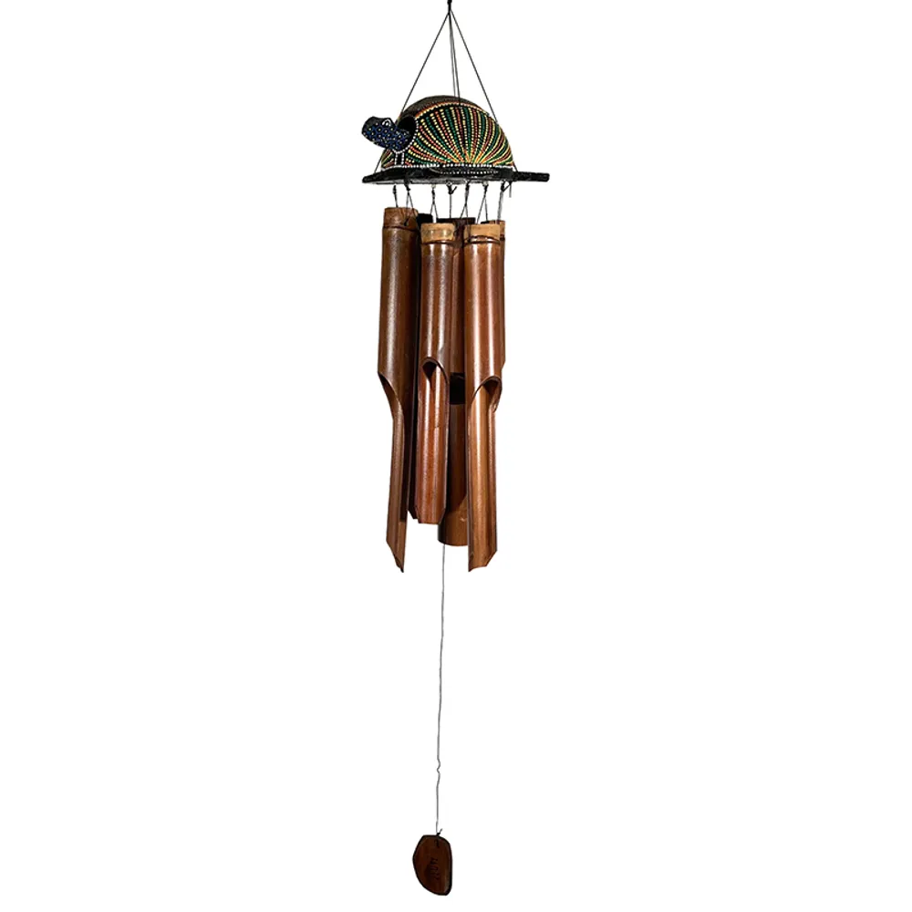 41" BAMBOO DOT ART TURTLE WINDCHIME