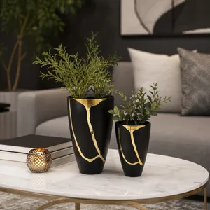 DUTTONBURN SET OF 2 BROWN VASES 14 (IN) 12