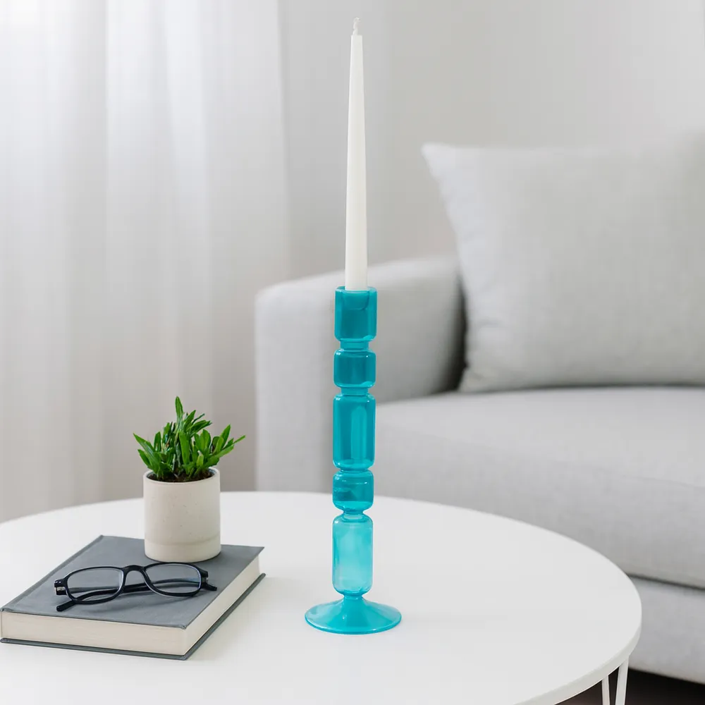 ISLE BLUE CANDLE HOLDER 14 (IN)