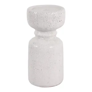 BARTONTON WHITE CANDLE HOLDER 9 (IN) 3