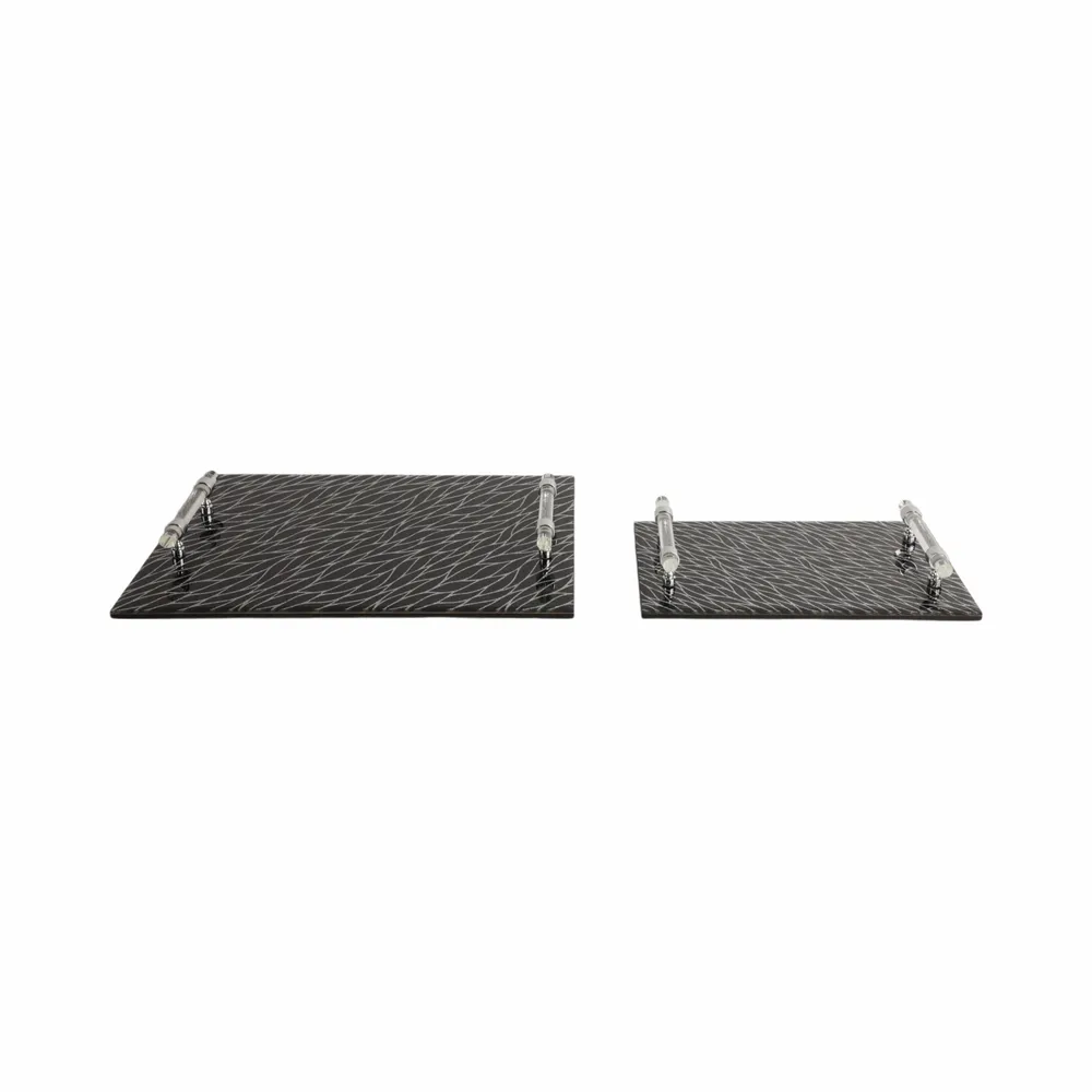 LARKLAND SET OF 2 BLACK TRAY 2 (IN)