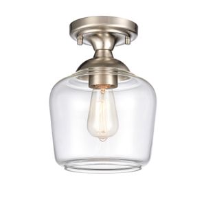 Agnes 8'' Wide 1-Light Semi Flush Mount - Satin Nickel 1