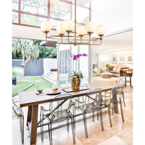 Beverly Hills 38'' Wide 6-Light Linear Chandelier - Satin Brass 5