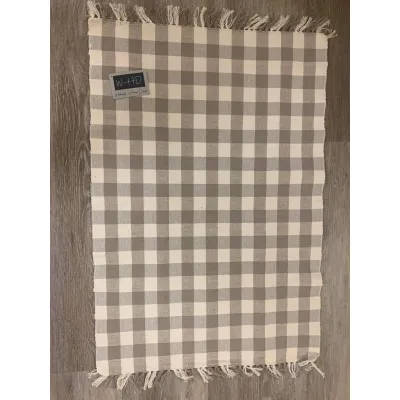 Brown Check Rug 20x30in