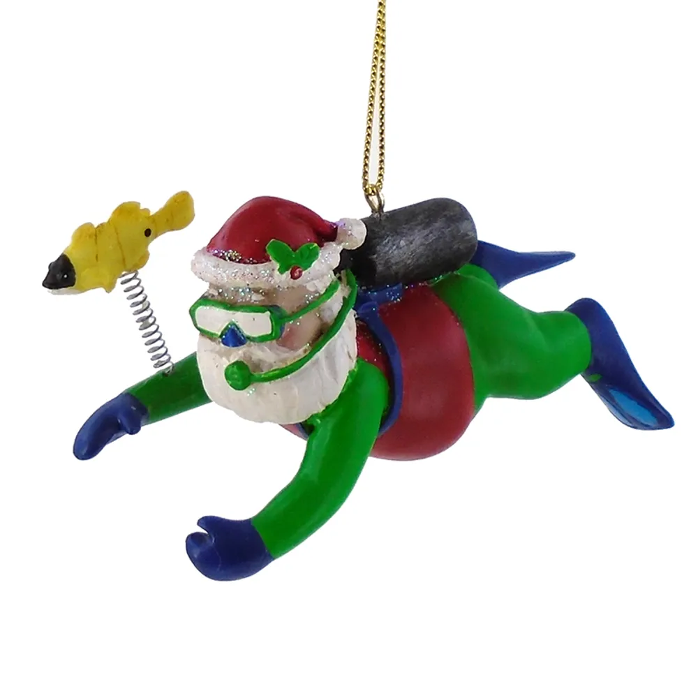 3-3/4" SCUBA SANTA ORNAMENT
