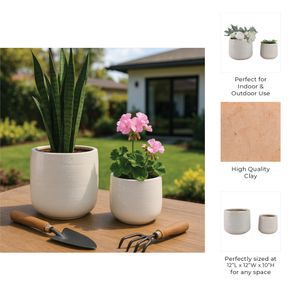 PEYTONLAKE SET OF 2 WHITE PLANTER 10 (IN) 10