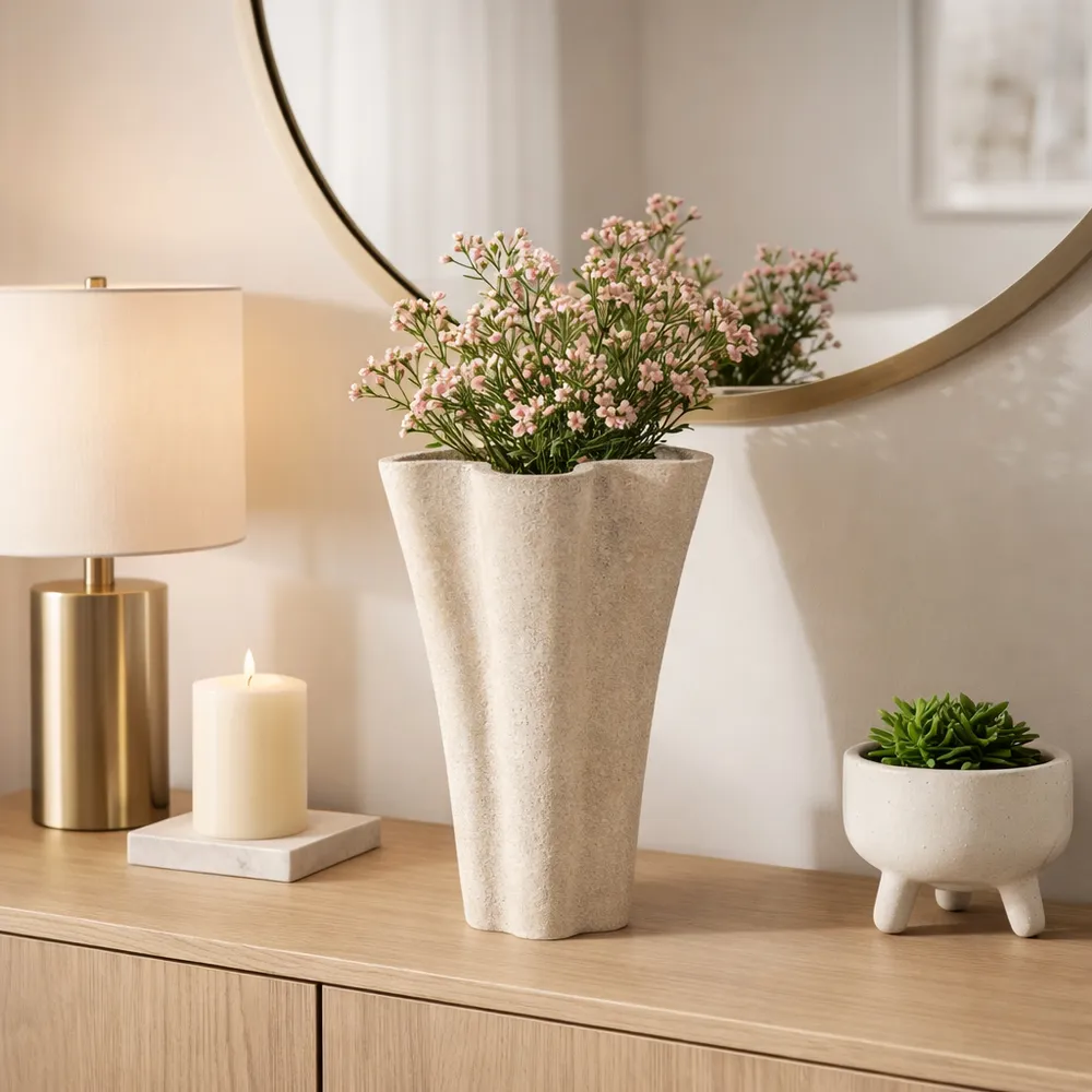 ENSLEYMILL TAUPE VASE 14 (IN)