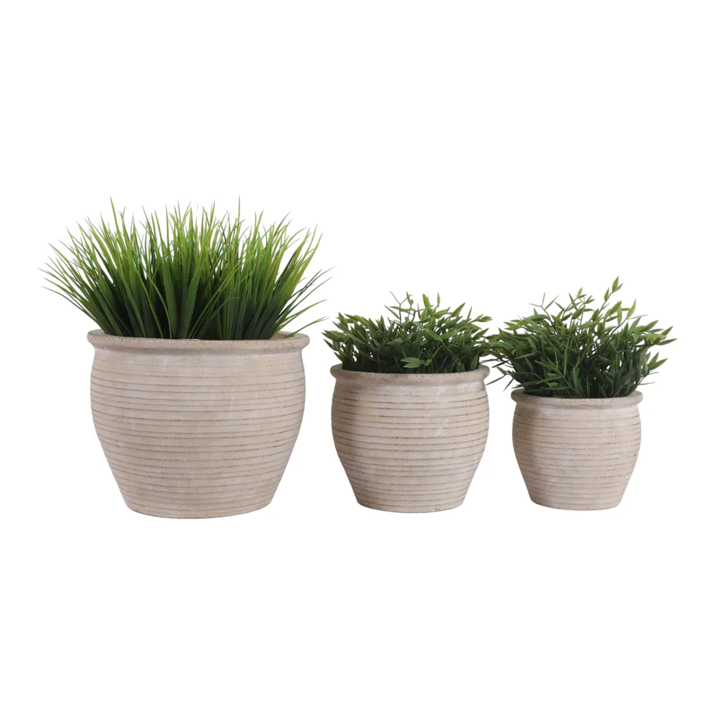 LUTHERHOLM SET OF 3 BROWN PLANTER 8 (IN)