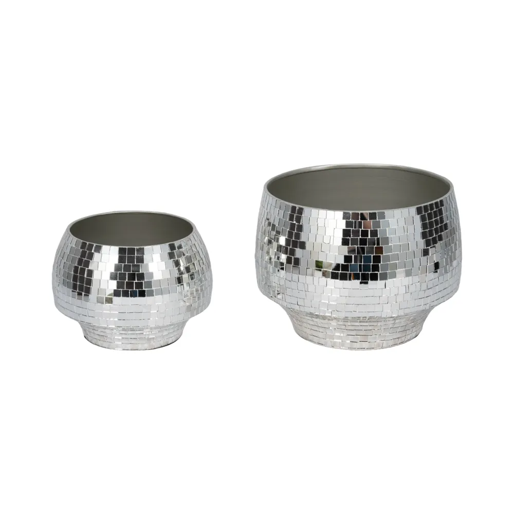 ANTONSHAW SET OF 2 SILVER PLANTER 8 (IN)