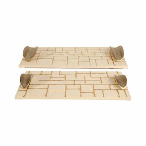 GAINESFIELD SET OF 2 GOLD TRAY 3 (IN) 1