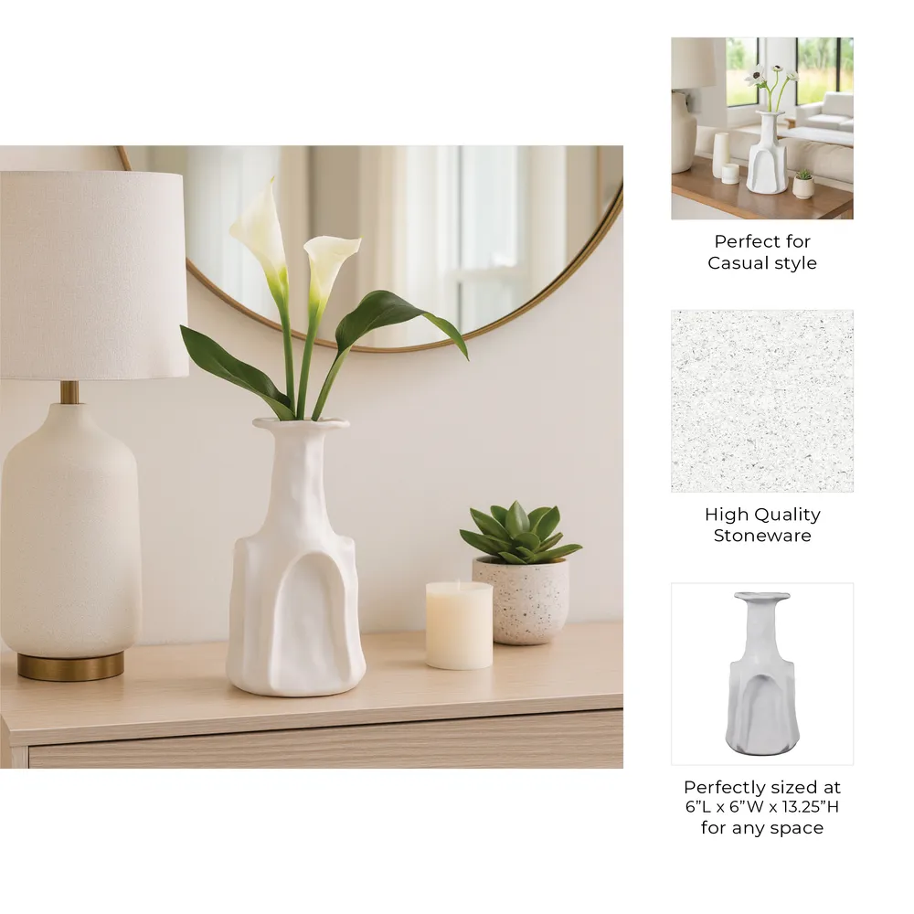 DAWSONWELL WHITE VASE 14 (IN)