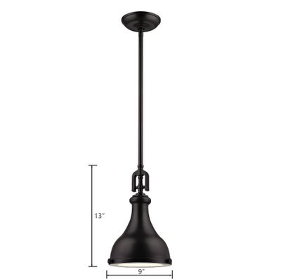 Rutherford 9″ Wide 1-Light Mini Pendant - Oil Rubbed Bronze