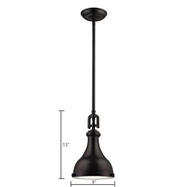 Rutherford 9'' Wide 1-Light Mini Pendant - Oil Rubbed Bronze