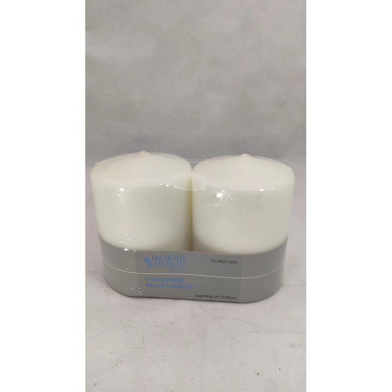 4" White Pillar Candle, 2ct.