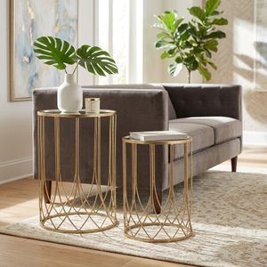 KANEHOLM SET OF 2 GOLD TABLE 26 (IN) 7