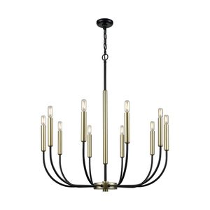 Transatlantique 34'' Wide 10-Light Chandelier - Black 4