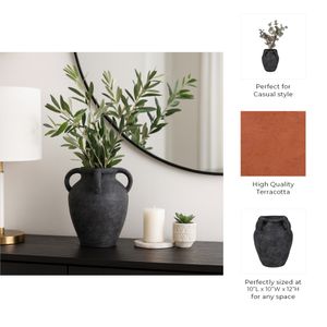 SKYELAKE BLACK VASE 12 (IN) 10