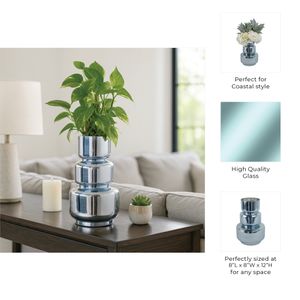 SOLCLIFF BLUE GLASS VASE 12 (IN) 10
