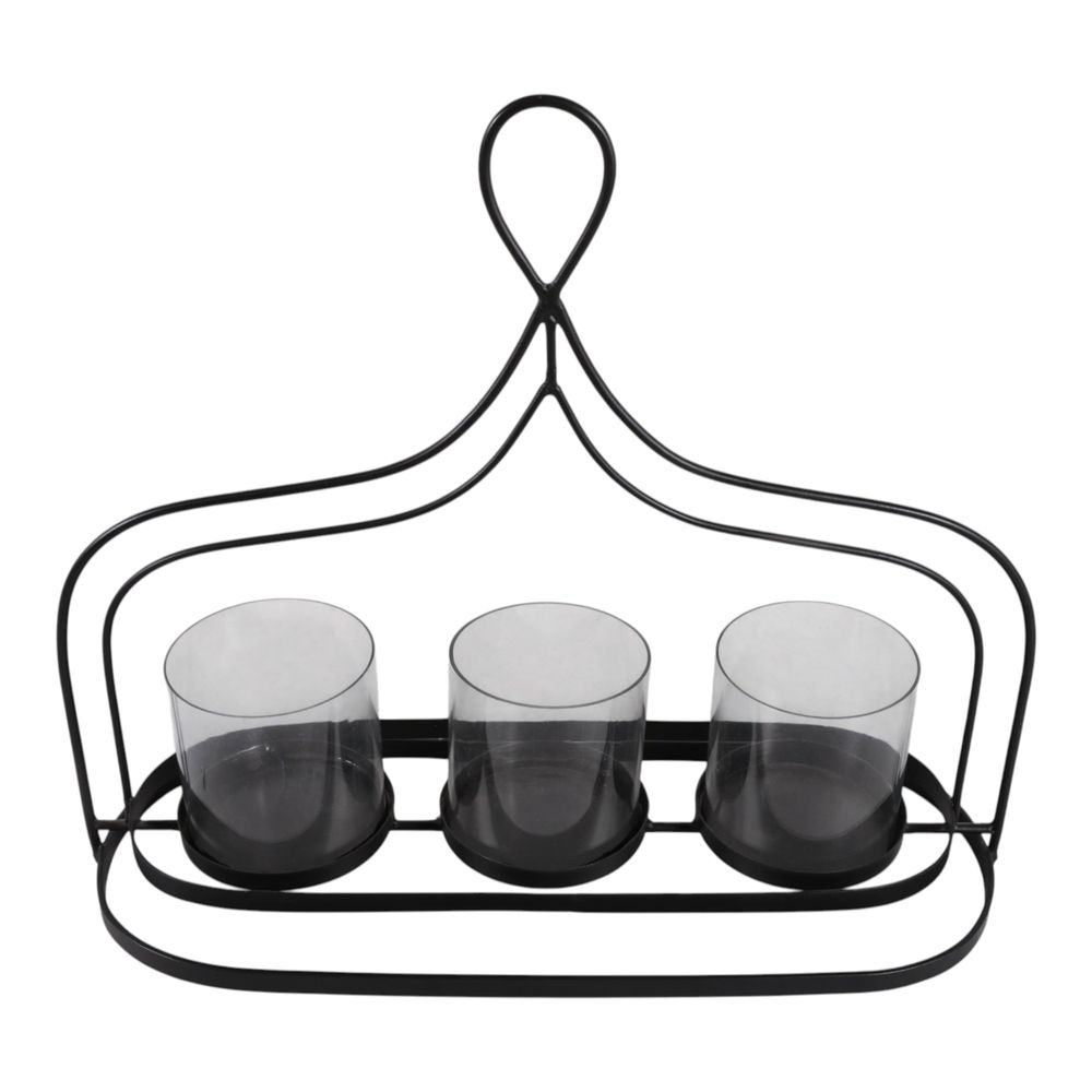 DUNELEY BLACK CANDLE HOLDER 14 (IN)