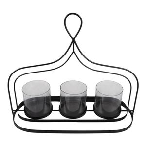 DUNELEY BLACK CANDLE HOLDER 14 (IN) 6