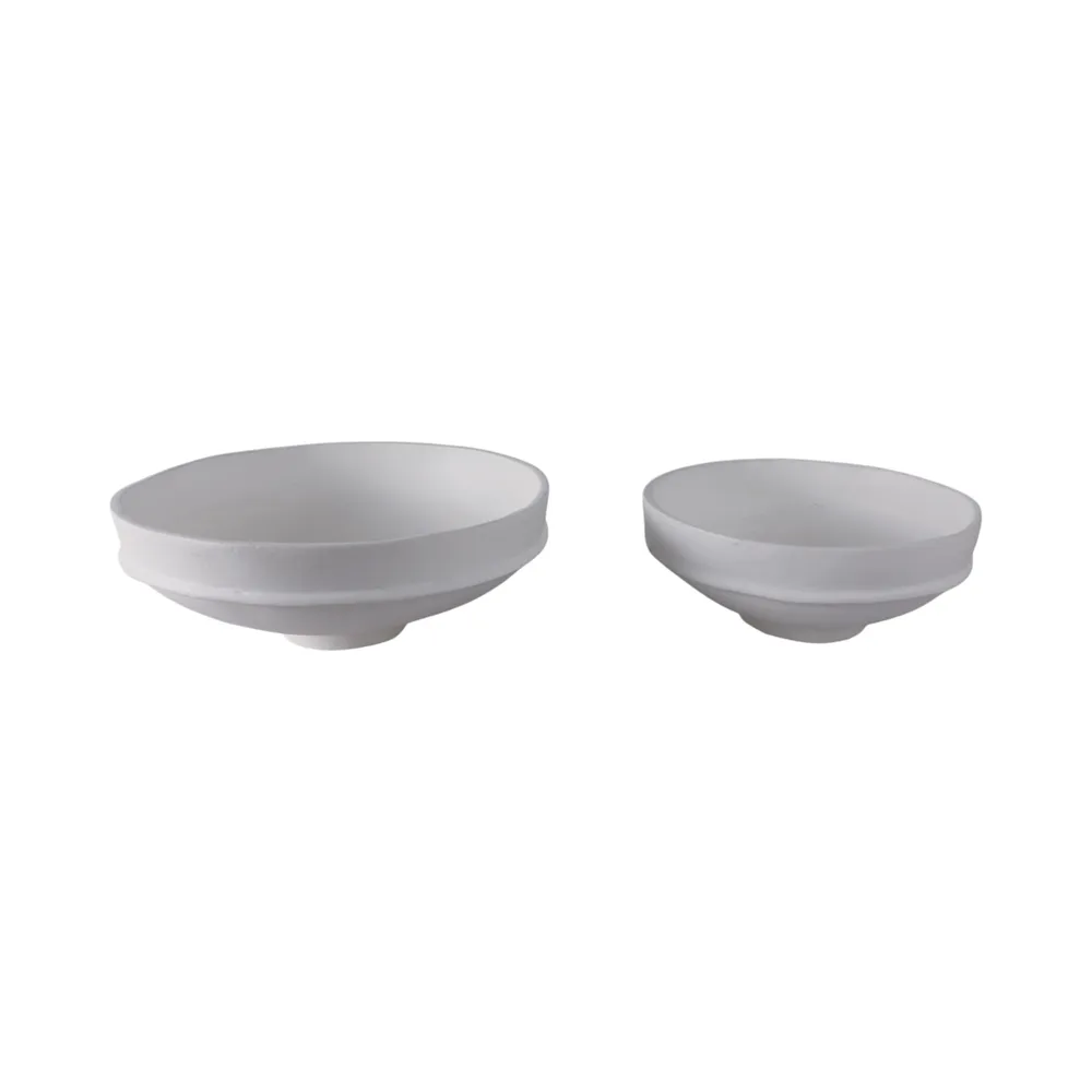 DEANWOOD SET OF 2 WHITE BOWLS 6 (IN)