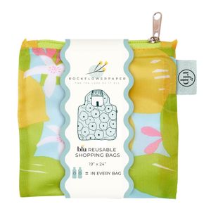 Lemon Blossoms blu Reusable Shopping Bag 3