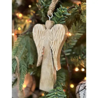 Striated Angel Ornament 6x3in