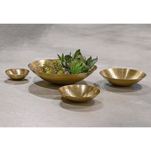 Maze Etched Centerpiece Bowl - Brass 6