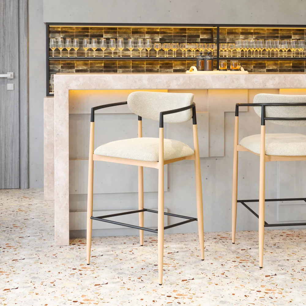 Equinox Barstool Oyster Gray & Natural