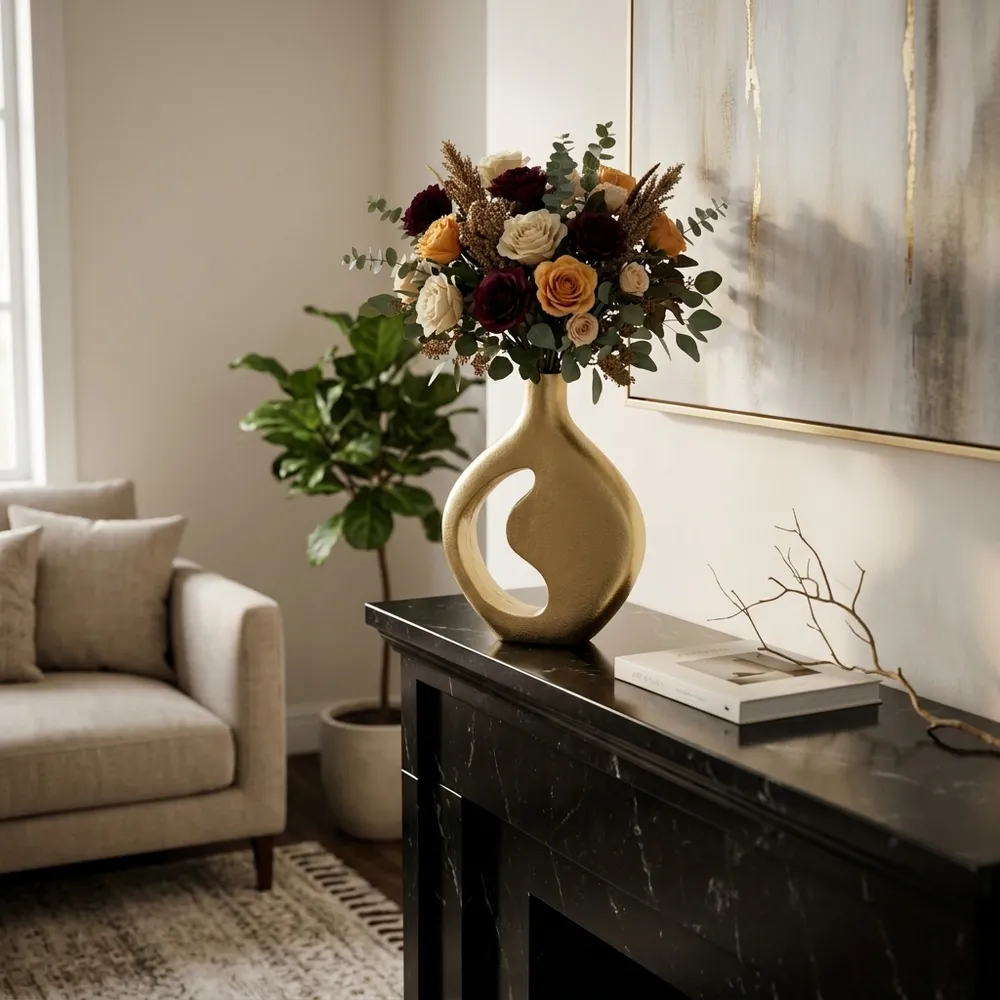 EDGARHAM GOLD VASE 14 (IN)