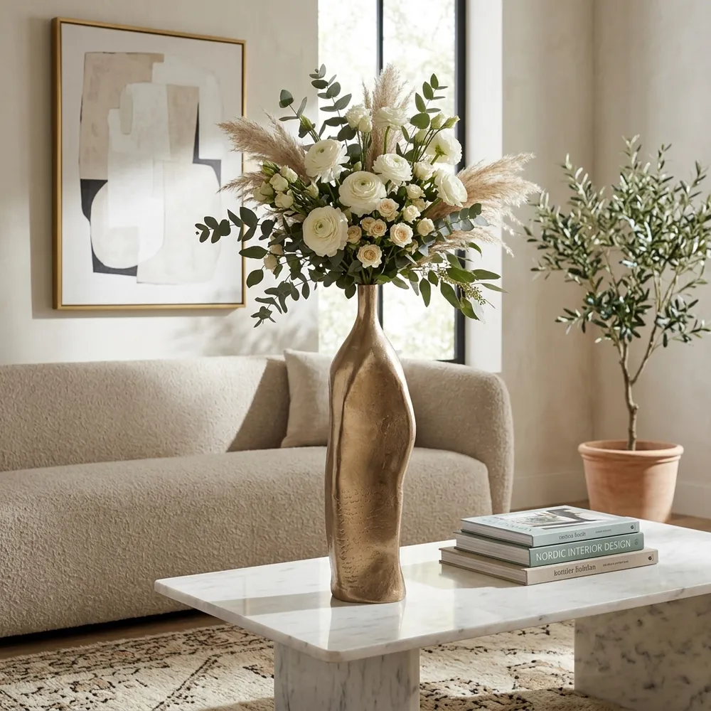 SAGEBEACH GOLD VASE 24 (IN)