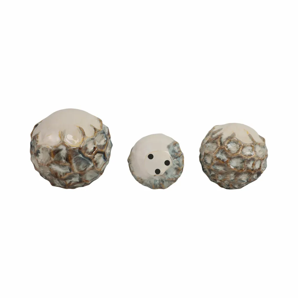 HOLDENVIEW SET OF 3 IVORY ORBS 6 (IN)
