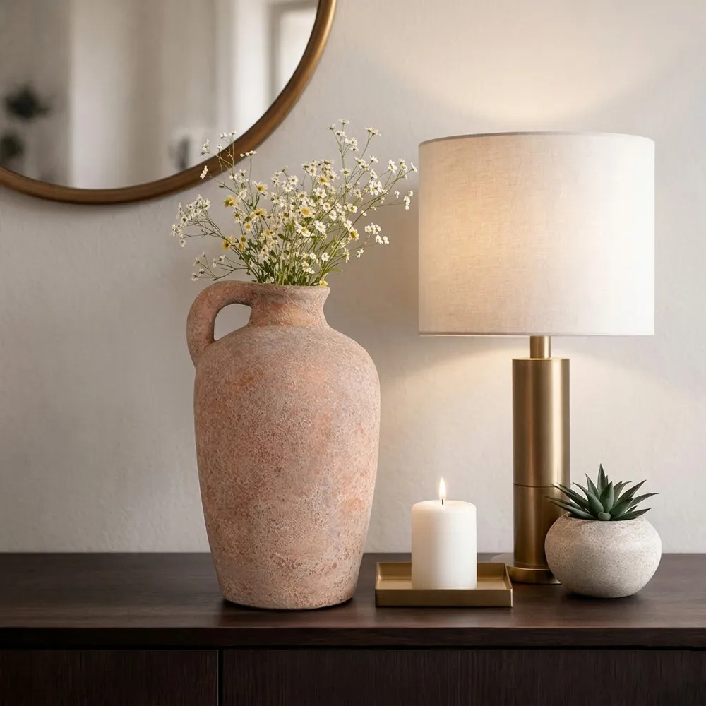 BENTONROSE GOLD VASE 17 (IN)