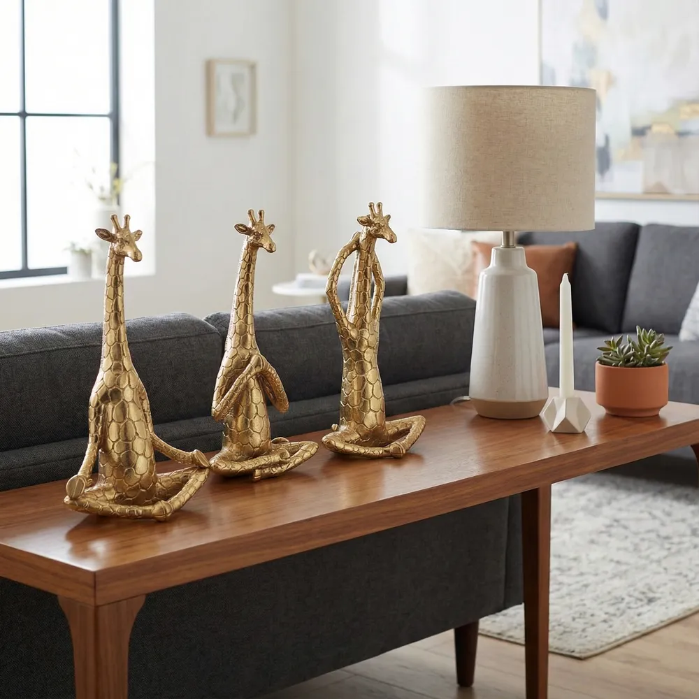 DRAPERWOOD SET OF 3 GOLD DECOR 12 (IN)