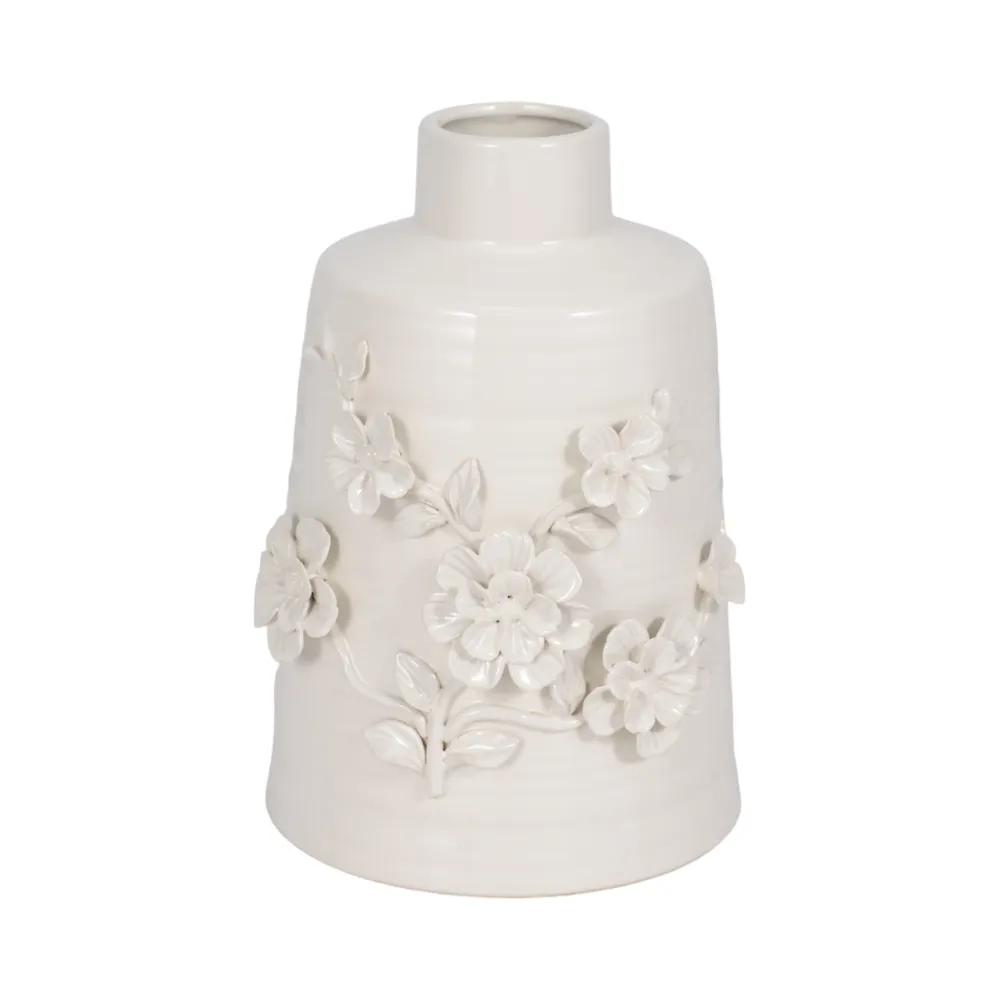 CLOVERVALE WHITE VASE 12 (IN)