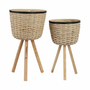 HALSEYBURN SET OF 2 WHITE PLANTER 23 (IN) 1