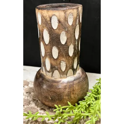 Wooden Vase 4.5x3.5in