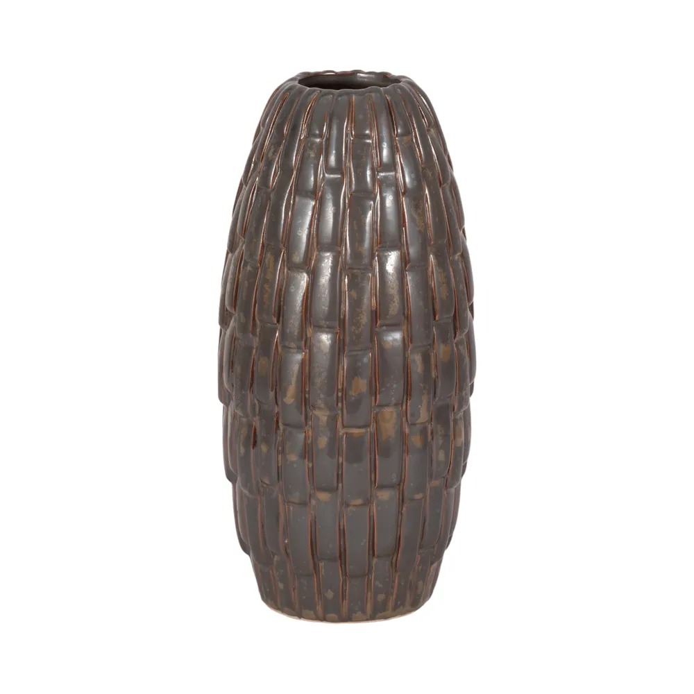 HAMDENROSE BROWN VASE 12 (IN)