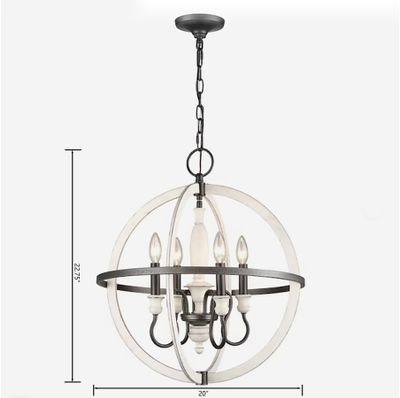 Brownell 20″ Wide 4-Light Chandelier - Anvil Iron