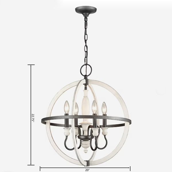 Brownell 20'' Wide 4-Light Chandelier - Anvil Iron