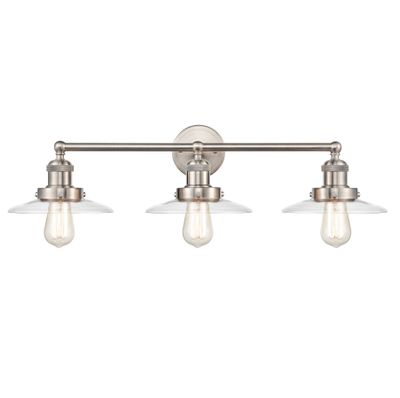 English Pub 28″ Wide 3-Light Vanity Light - Satin Nickel