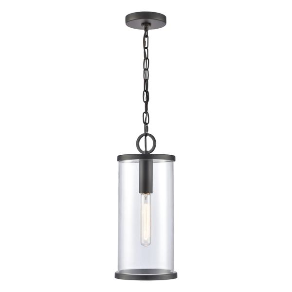 Hopkins 7.25'' Wide 1-Light Outdoor Pendant- Charcoal Black