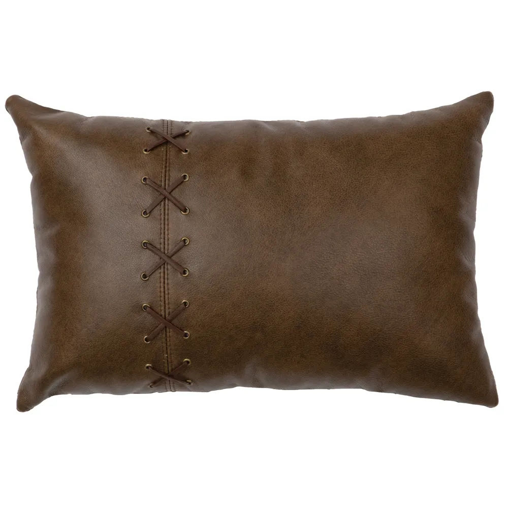 Caribou Leather Pillow - Fabric Back